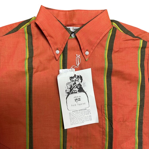NWT Vintage Kennington California Stripe ShortSleeve Button Up Shirt Mens‎ Small - Picture 4 of 6
